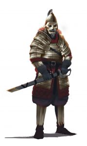 Plemiona - żołnierz w pełnym rynsztunku